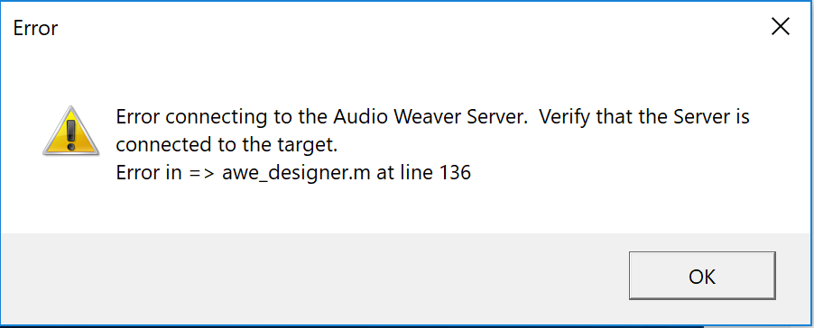 Audio Weaver Error